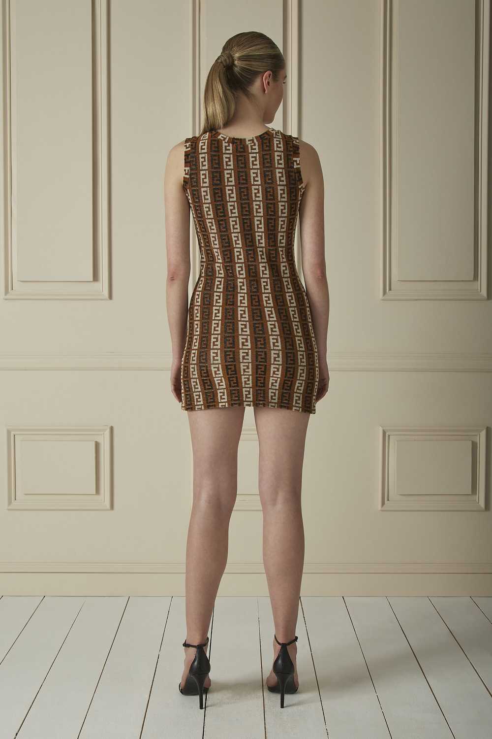 Brown Zucca Terry Cloth Mini Shift Dress Send in … - image 2