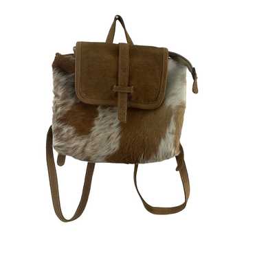 Myra Bag Women's Brown White Spotted Flap Leather… - image 1