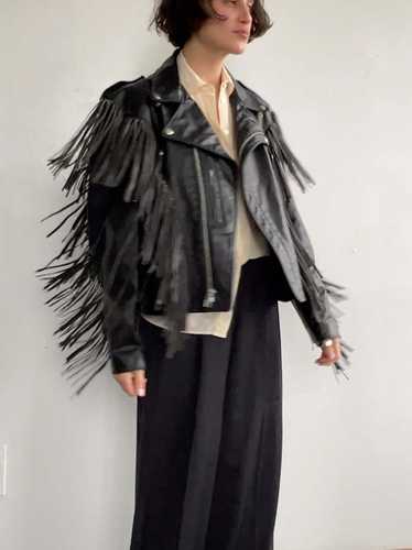 Vintage 80s Schott Fringe Leather Moto Jacket