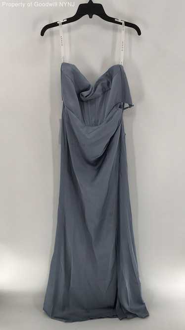 Azazie Avelina Bridesmaid Dress Dusty Blue Size A8