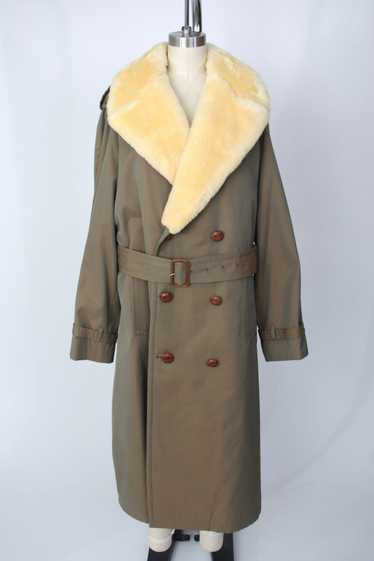 Shearling Lapel Trench Coat