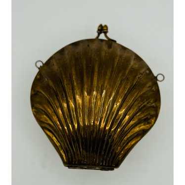 Vintage Art Deco Brass Clam Clutch Purse - image 1