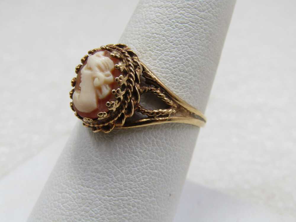 Vintage 10kt Cameo Ring, Sz. 8, 1.65gr. Victorian… - image 7