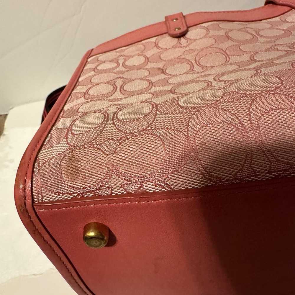 Coach field tote 30 in signature jacquard pink - image 4