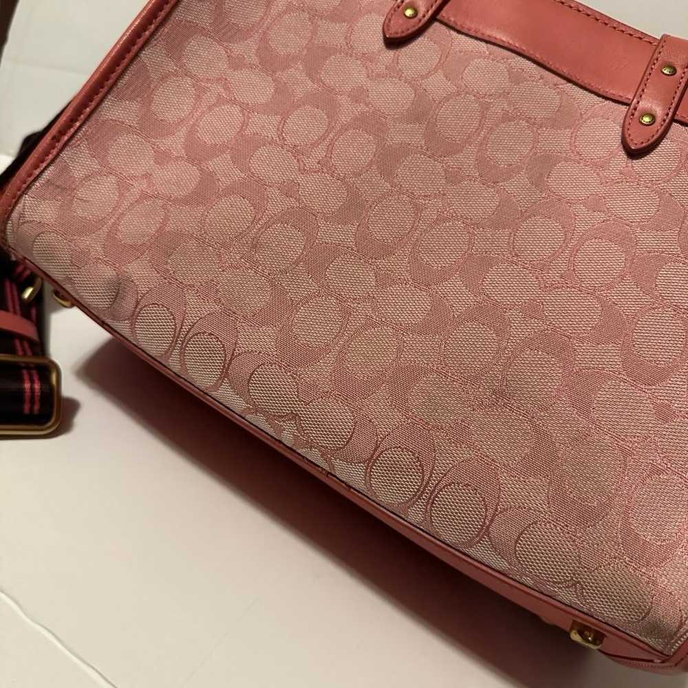 Coach field tote 30 in signature jacquard pink - image 7