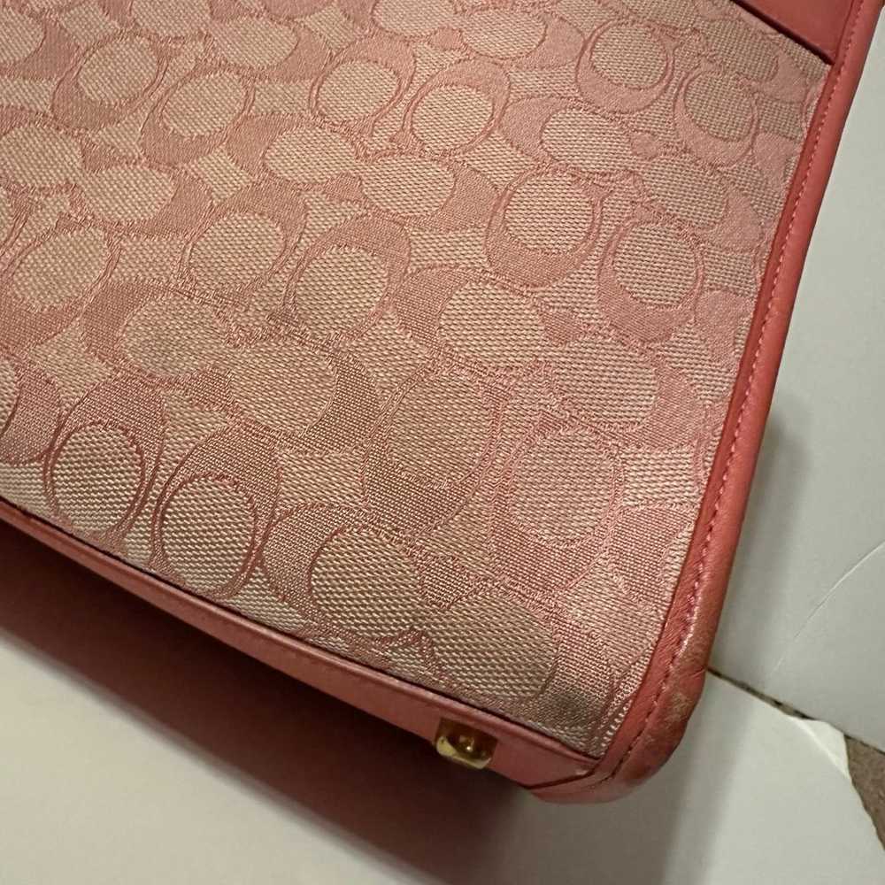 Coach field tote 30 in signature jacquard pink - image 9