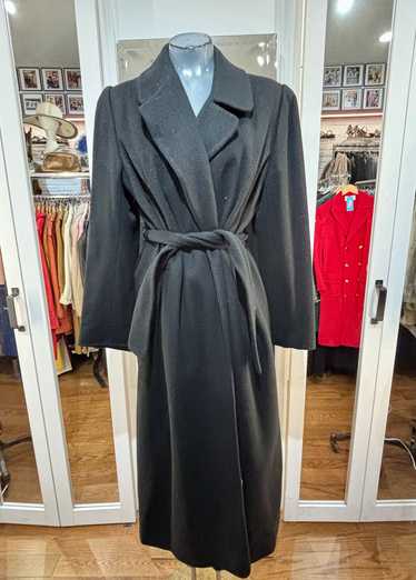 80’s Black Cashmere Wrap Coat By Regency