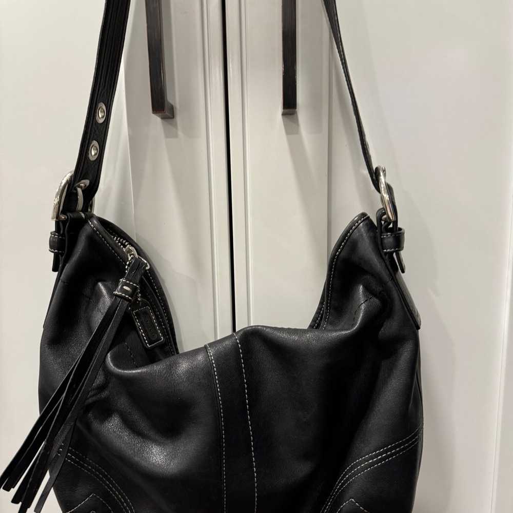 COACH - F10908 - Soho Black Leather Hobo Handbag … - image 2