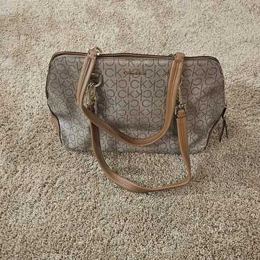 Calvin Klein Lucy Embossed Triple Compartment Satc