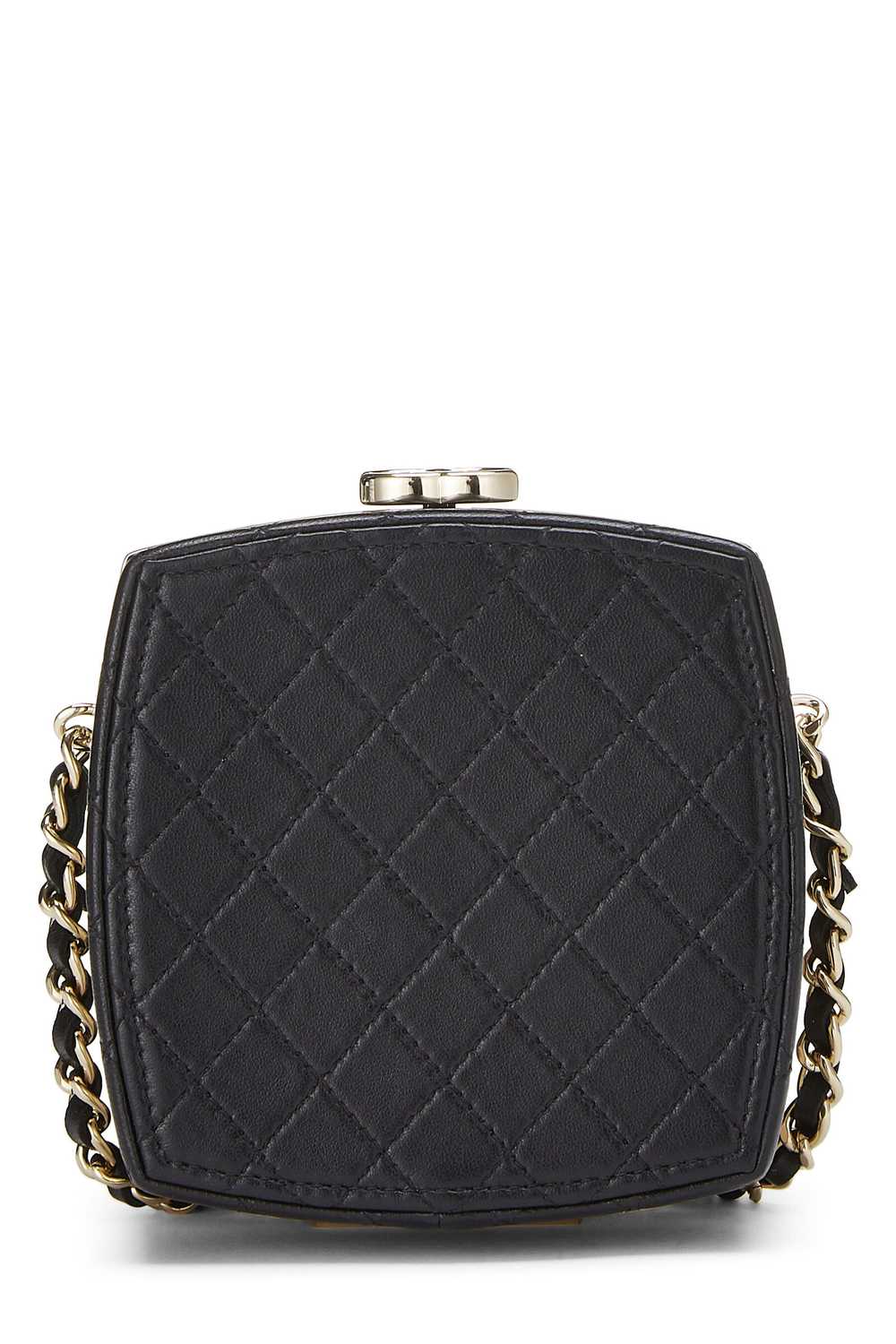 Black Lambskin Powder Clutch On Chain Send in SMS… - image 5