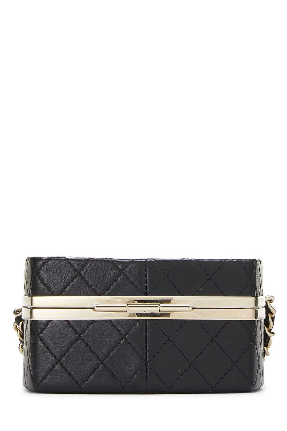 Black Lambskin Powder Clutch On Chain Send in SMS… - image 6