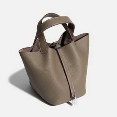 Picotan Lock Style Cube Bag Greige M