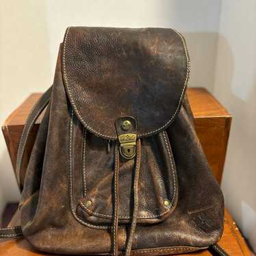 Patricia Nash Genuine Leather Brown Backpack - image 1