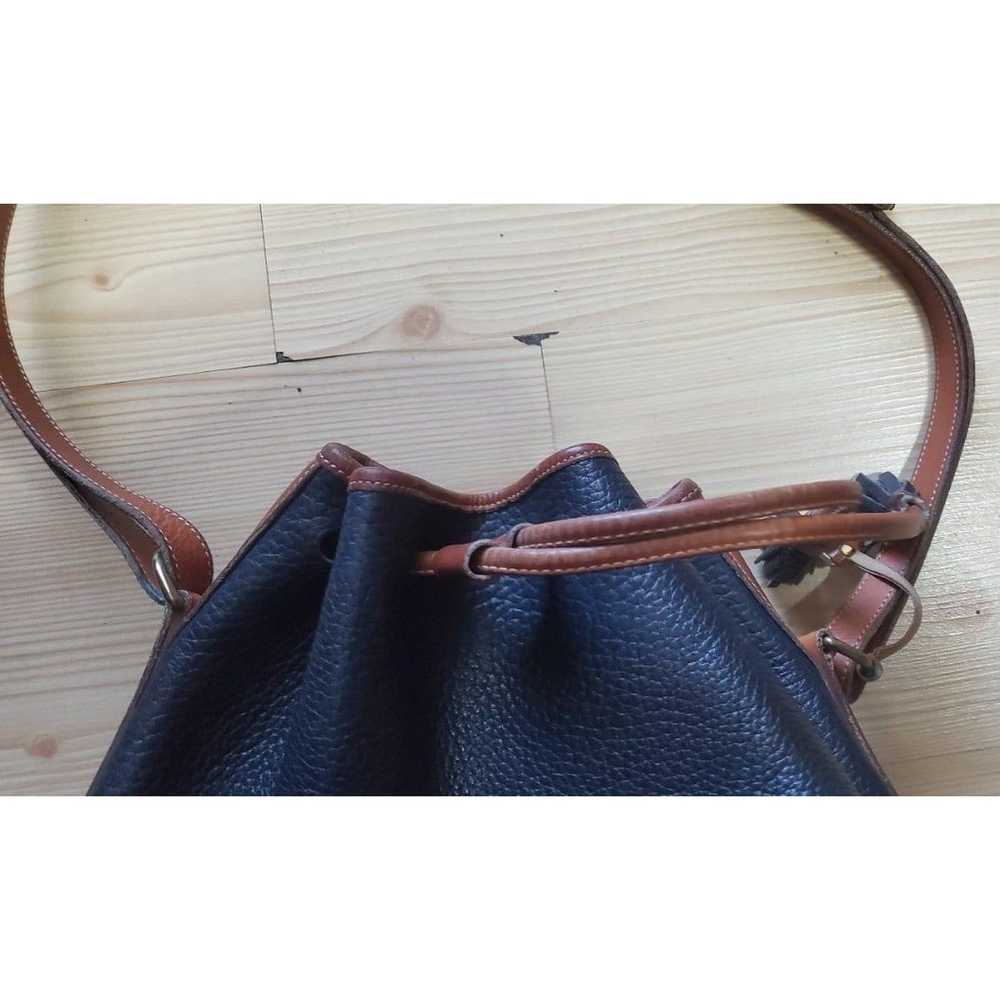 Dooney Bourke Drawstring Bucket Bag Navy  Brown A… - image 10