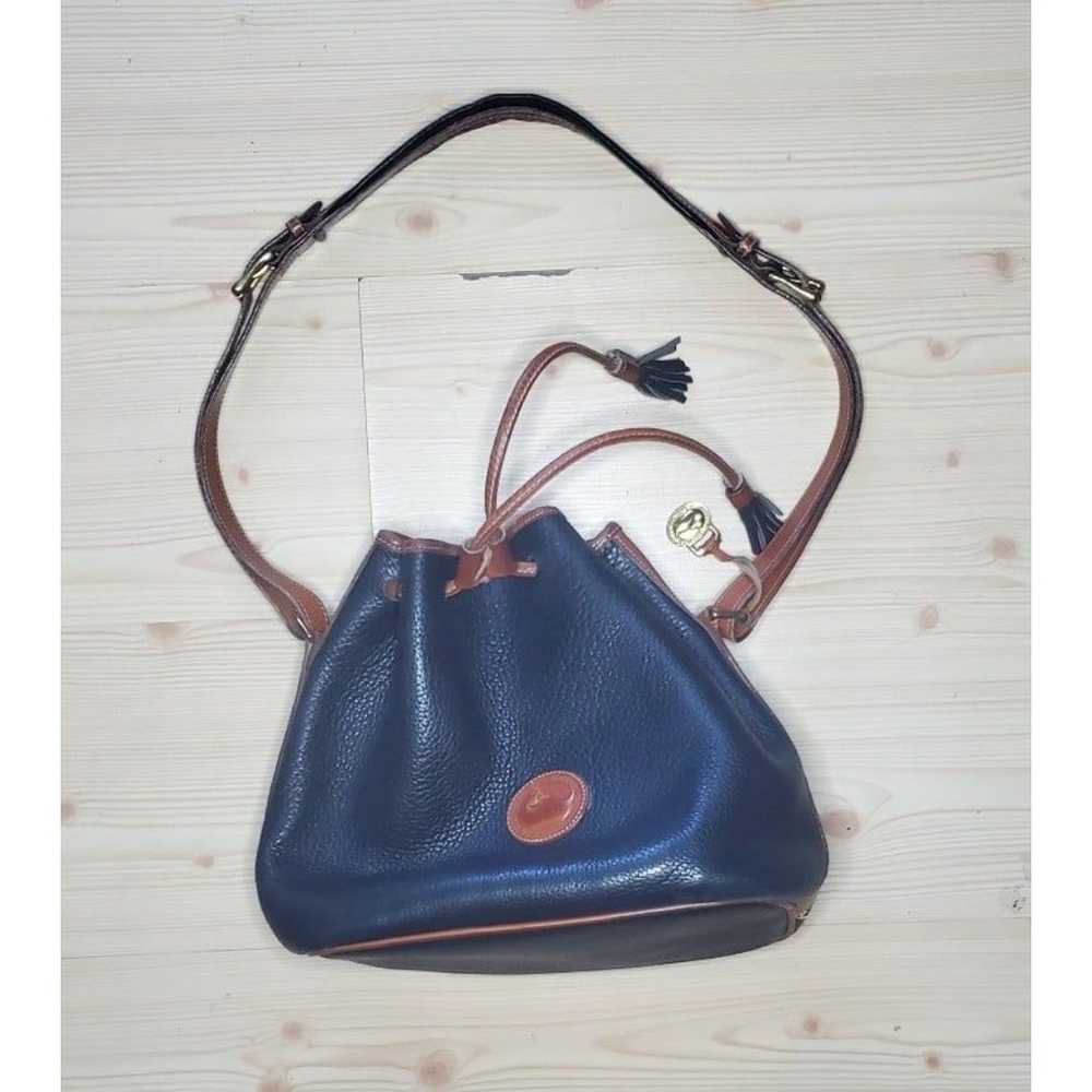 Dooney Bourke Drawstring Bucket Bag Navy  Brown A… - image 1