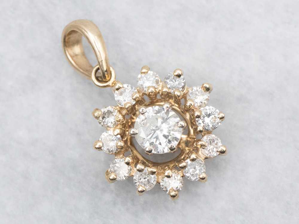 Modern Diamond Halo Pendant - image 1