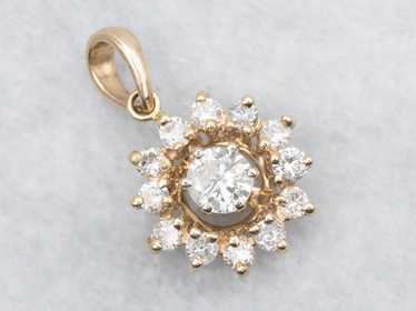 Modern Diamond Halo Pendant - image 1