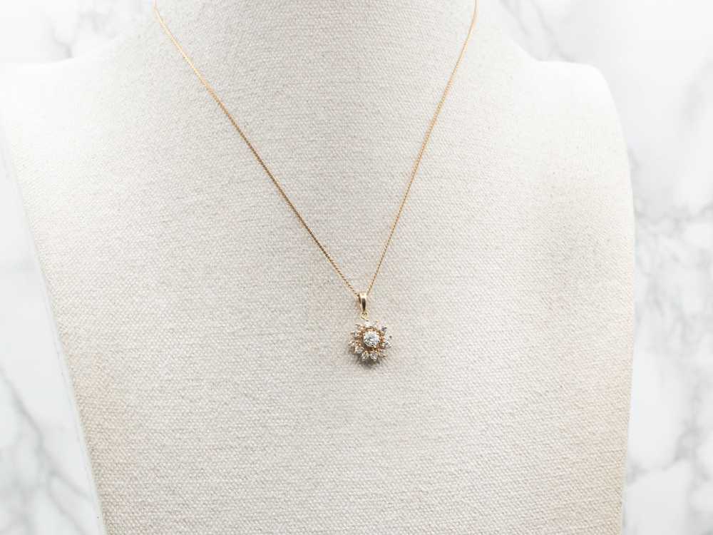 Modern Diamond Halo Pendant - image 4