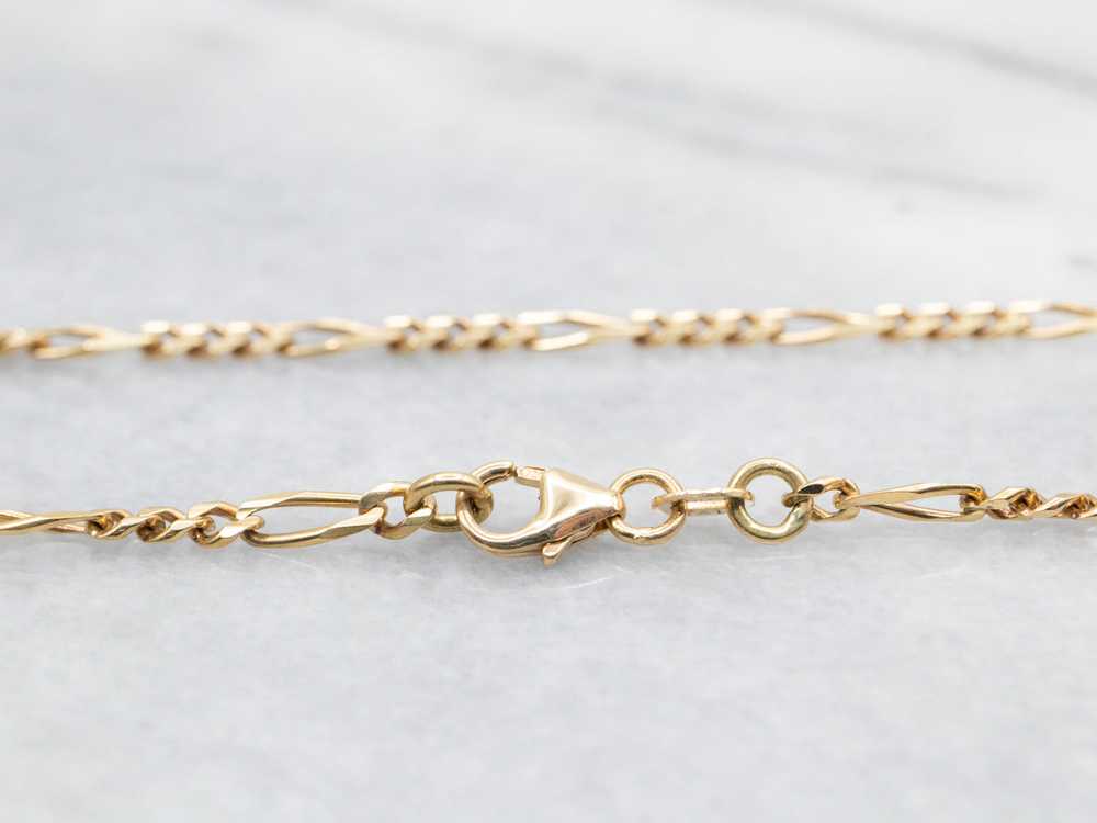 Long Gold Figaro Chain with Lobster Clasp - image 2