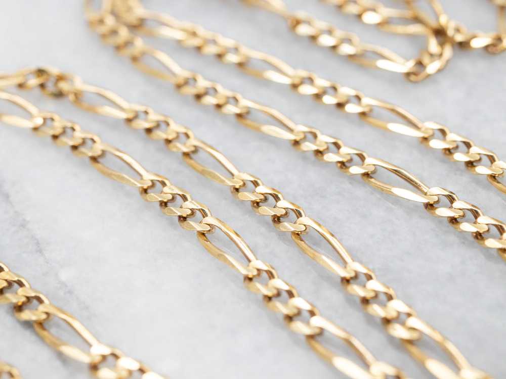 Long Gold Figaro Chain with Lobster Clasp - image 3