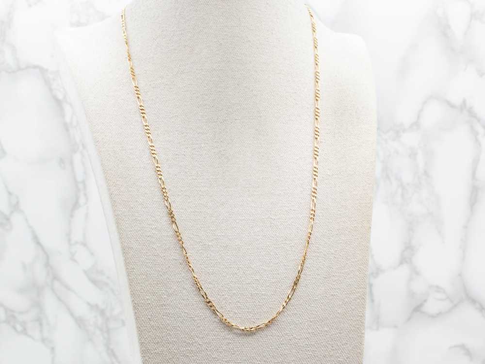 Long Gold Figaro Chain with Lobster Clasp - image 4