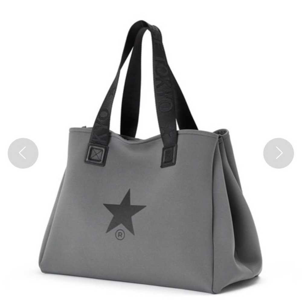 CONVERSE TOKYO Logo Handle Neoprene Tote Gray - image 4