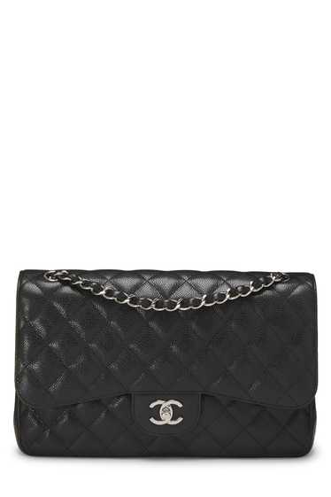 Black Quilted Caviar New Classic Double Flap Jumb… - image 1