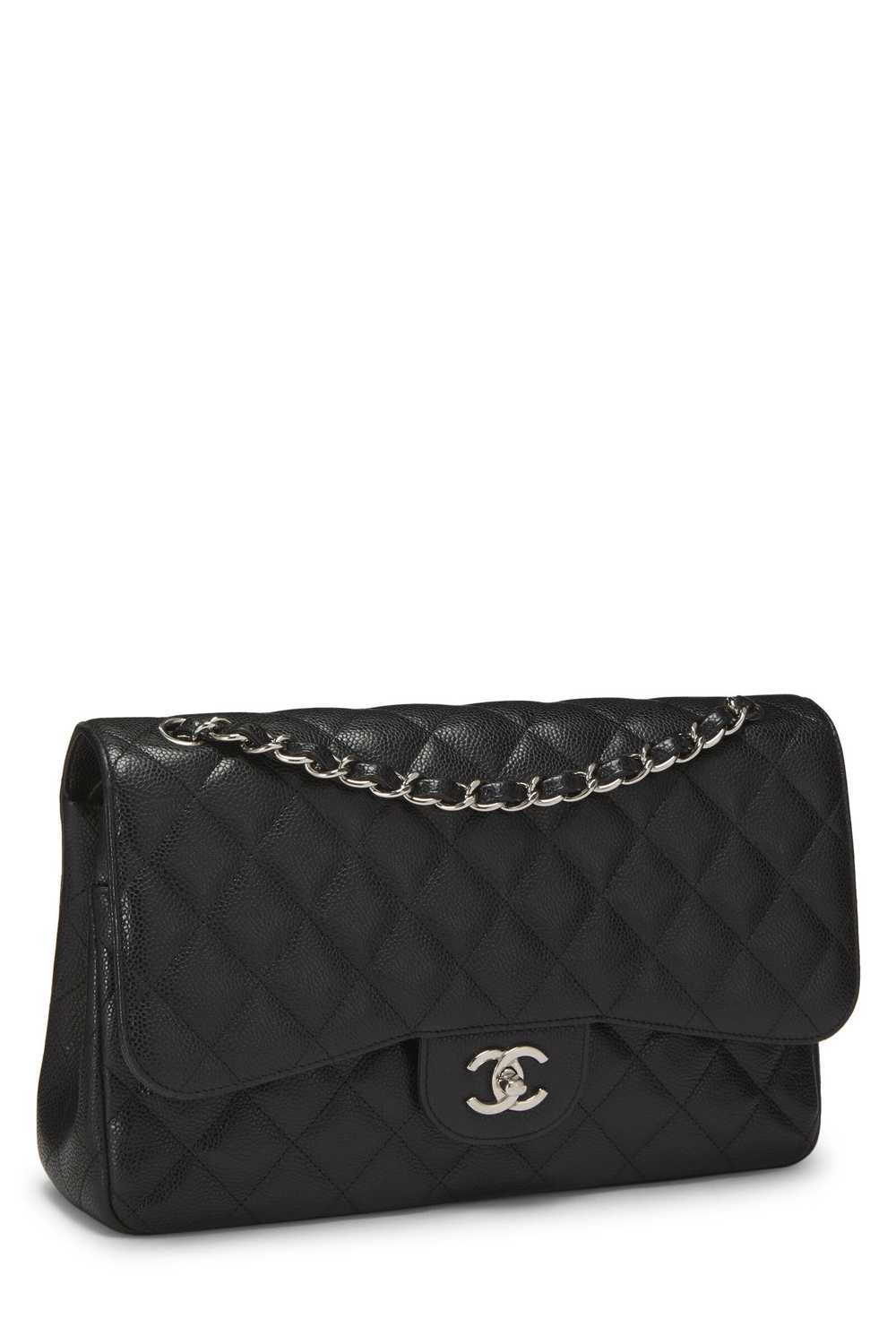 Black Quilted Caviar New Classic Double Flap Jumb… - image 2