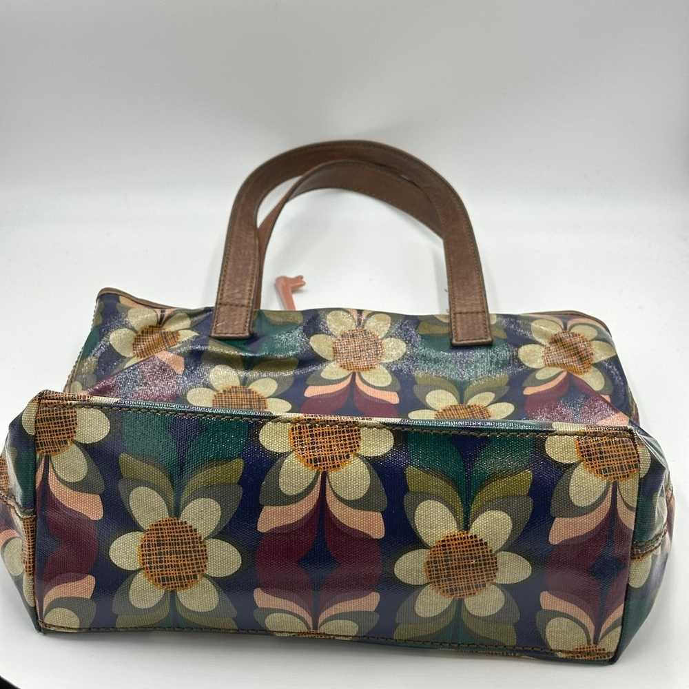 Fossil Key-Per Leather Daisy Print Tote Shoulder … - image 3