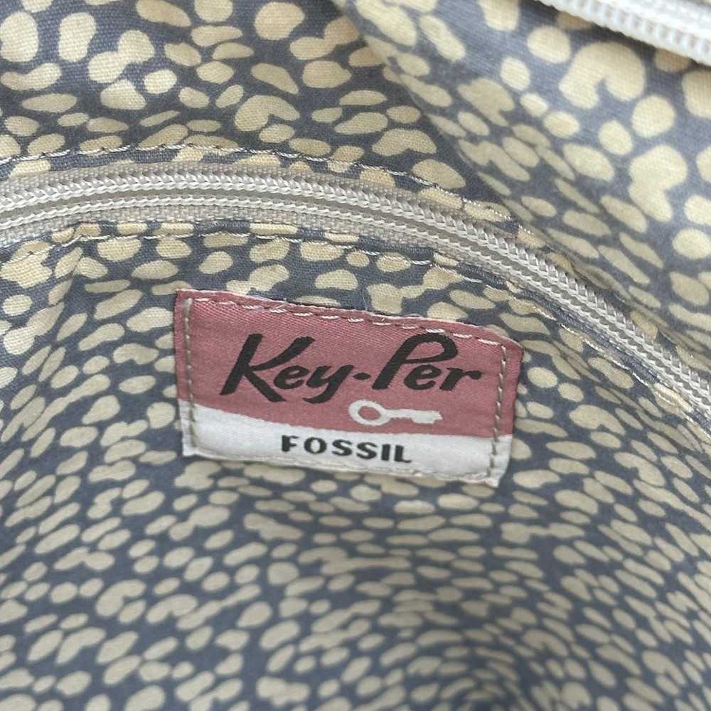 Fossil Key-Per Leather Daisy Print Tote Shoulder … - image 5