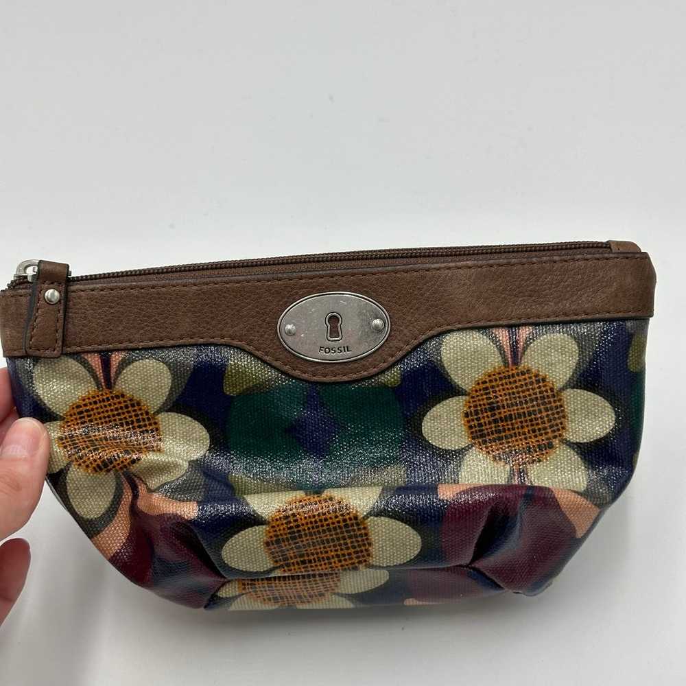 Fossil Key-Per Leather Daisy Print Tote Shoulder … - image 7