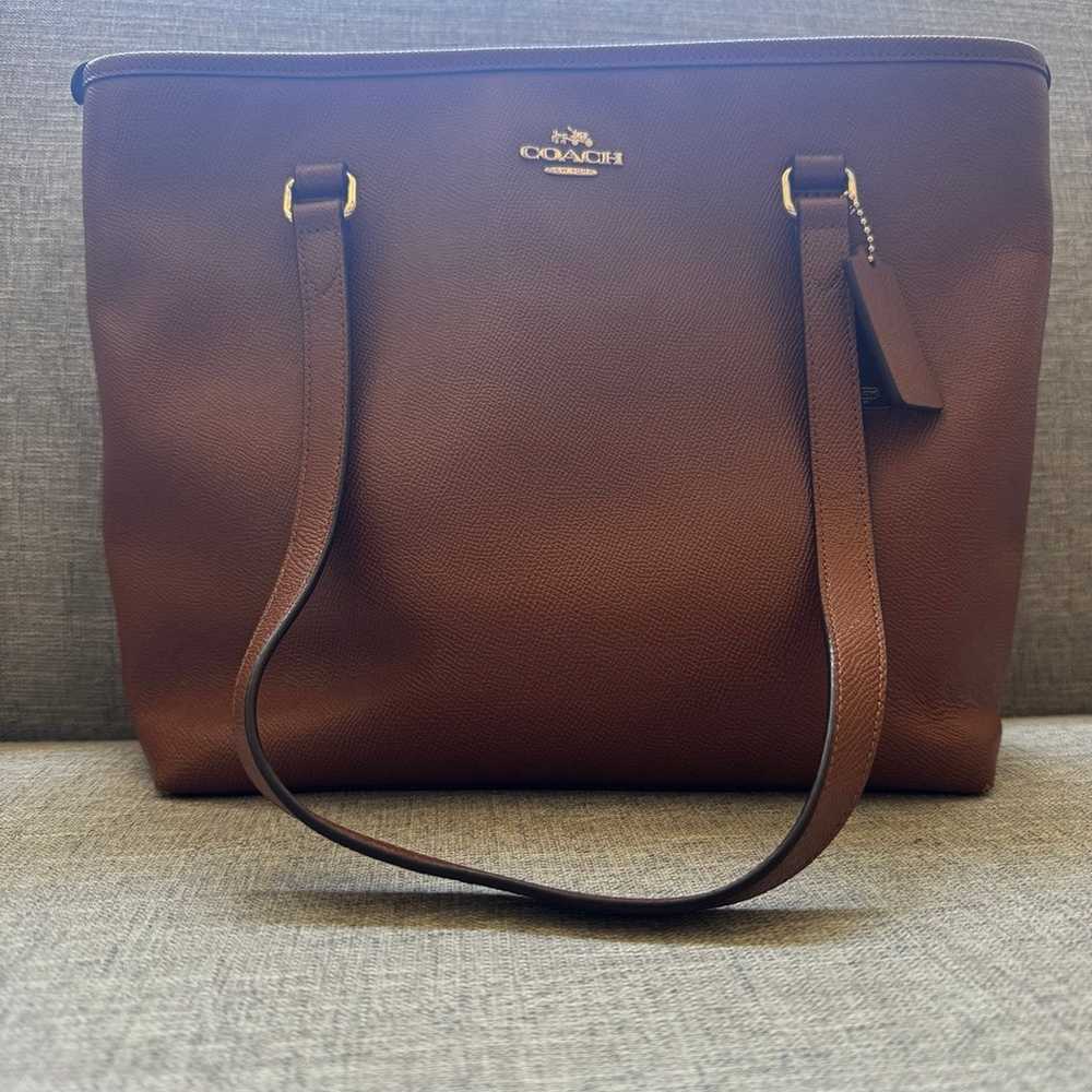 Coach Purse brown leather - image 6