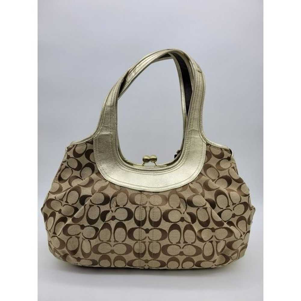 Coach Ergo Pleated Tan-Gold Shoulder Bag - image 2