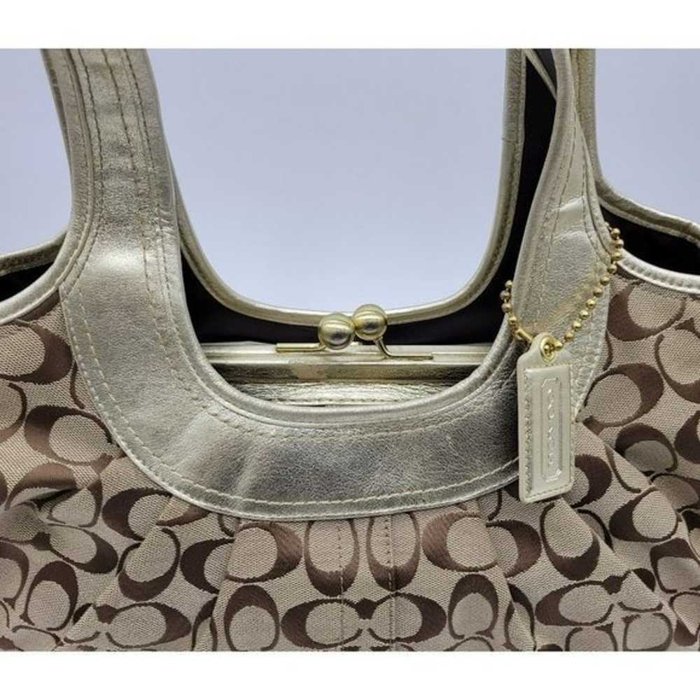 Coach Ergo Pleated Tan-Gold Shoulder Bag - image 6