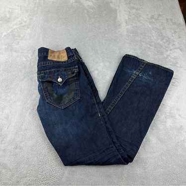 True Religion Straight Leg Men's 36x32 cheapest Flap Pockets Denim blue Jeans Made in US