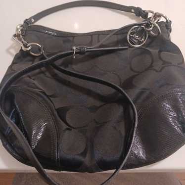 Coach black nylon/leather bag