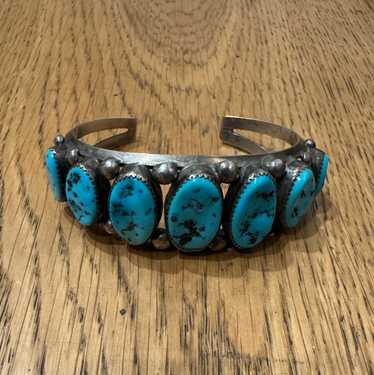 Navajo Multi Turquoise Stone Heavy Cuff