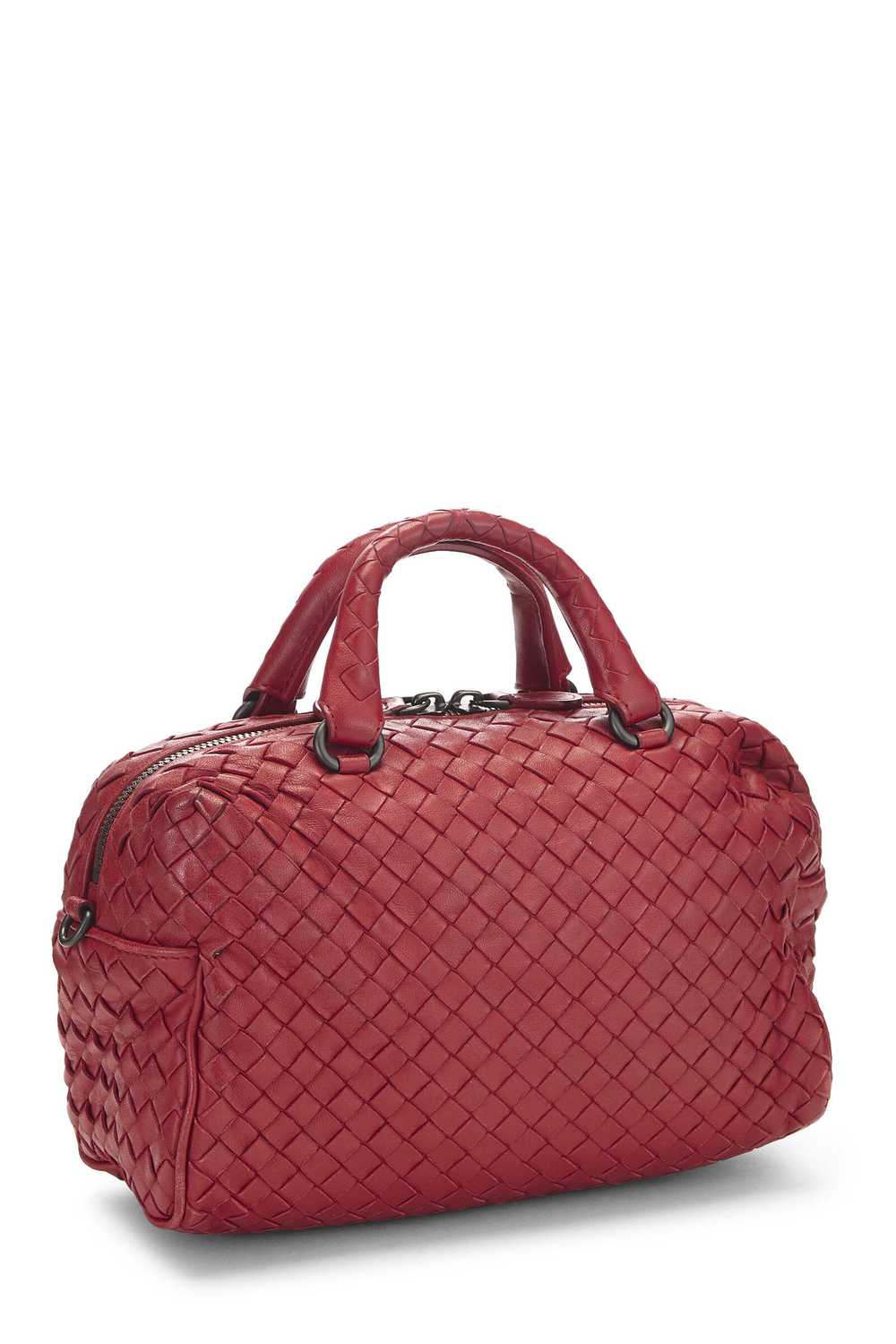 Red Intrecciato Leather Boston Send in SMS Send i… - image 2