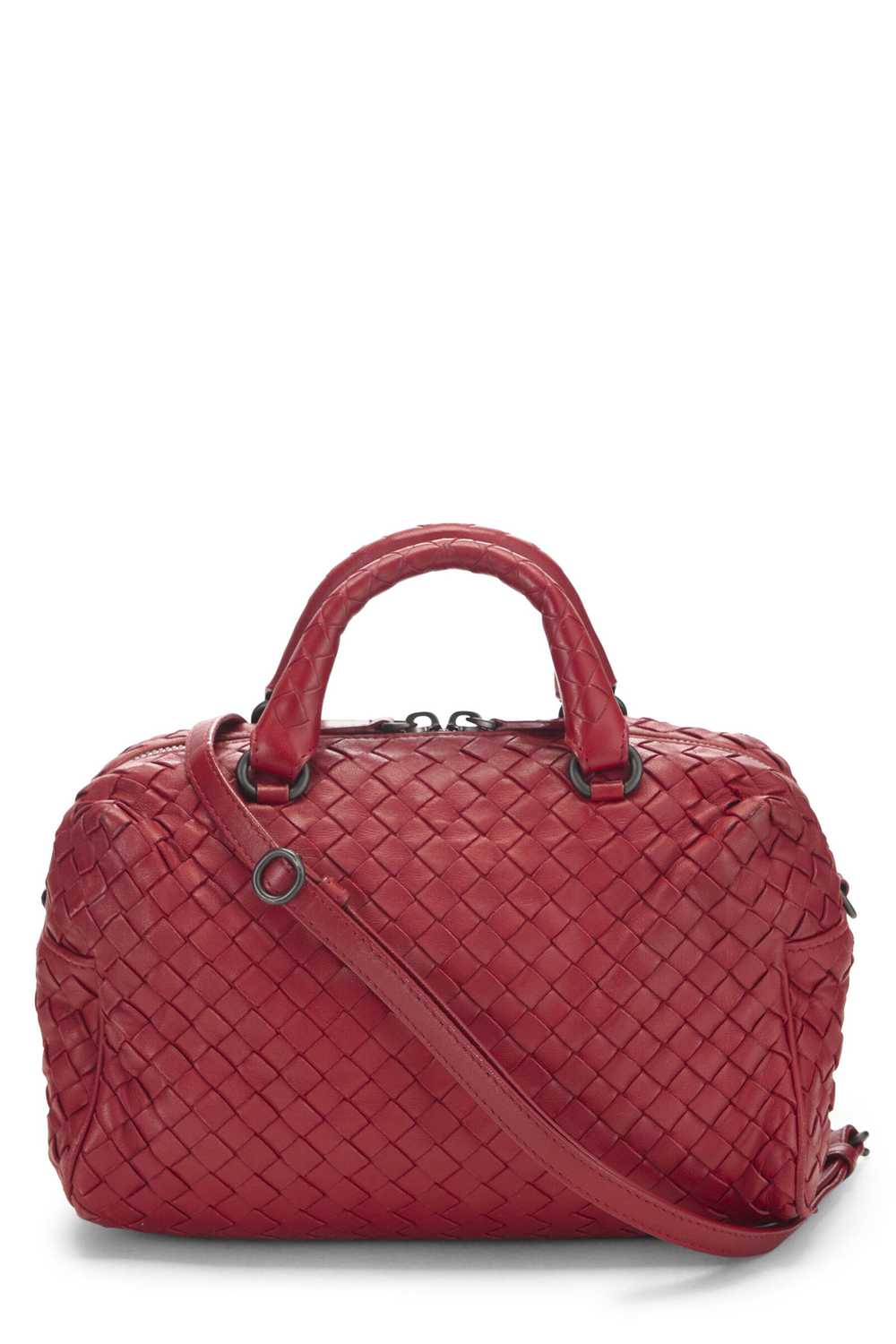 Red Intrecciato Leather Boston Send in SMS Send i… - image 4