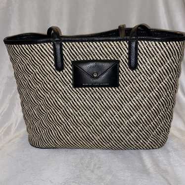 Marc Jacobs Metropolitote Straw Tote Bag Black And