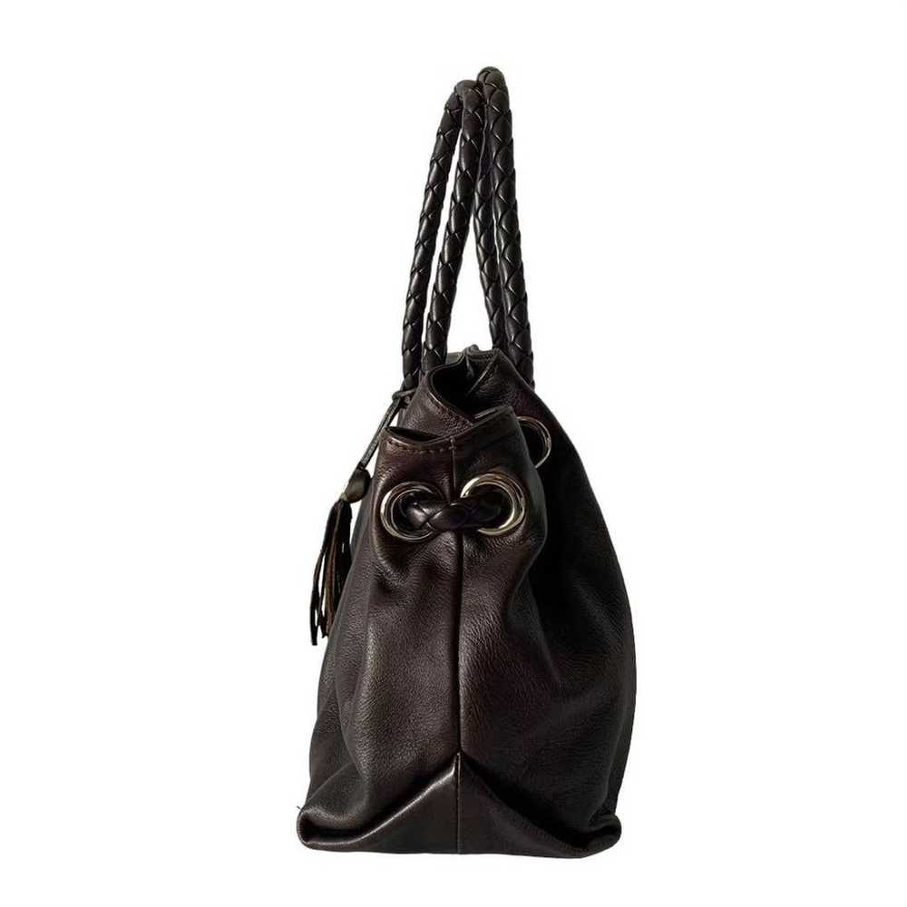 FURLA handbag drawstring leather brown tassel - image 4