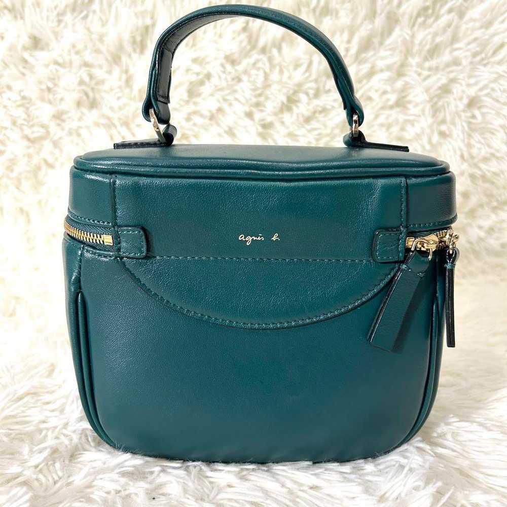 Brand new Agnes B 2way shoulder bag in green leat… - image 2