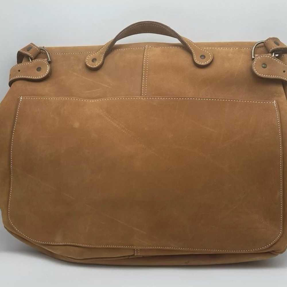 The Territory Ahead Tan Suede Leather Satchel Mes… - image 7