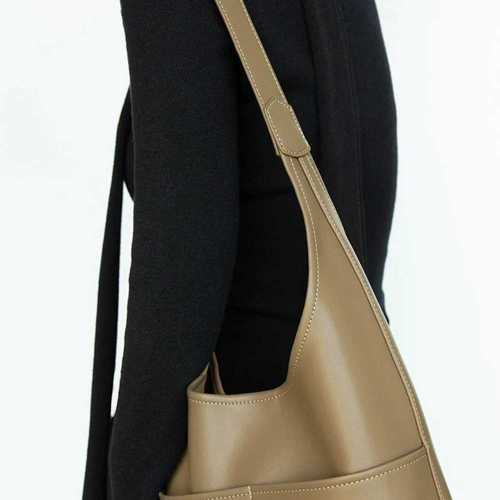 Genuine Leather Hobo Crossbody Bag with Pockets |… - image 2