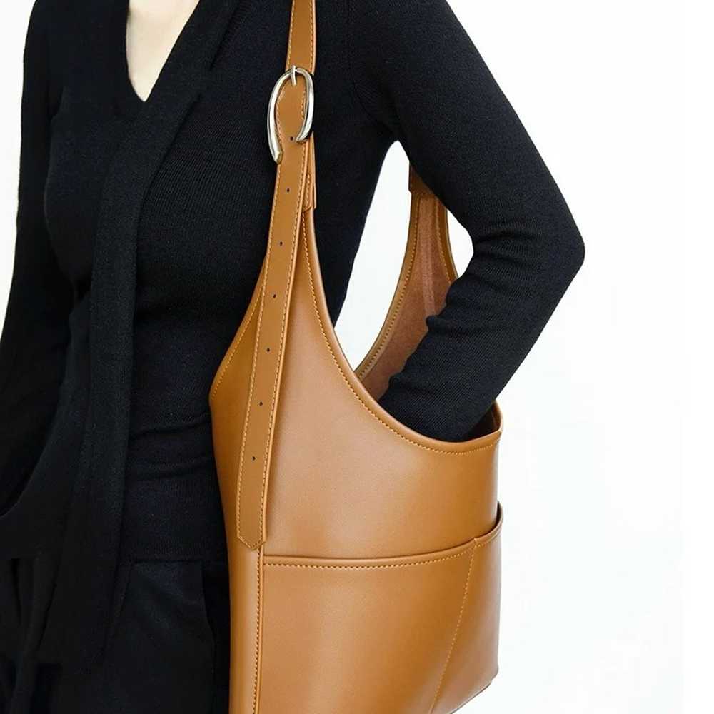 Genuine Leather Hobo Crossbody Bag with Pockets |… - image 3