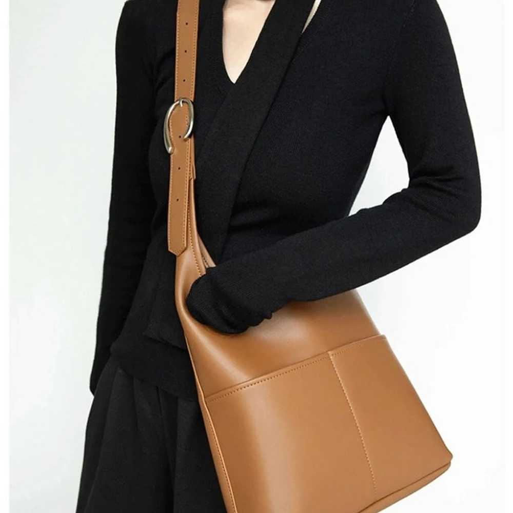 Genuine Leather Hobo Crossbody Bag with Pockets |… - image 4