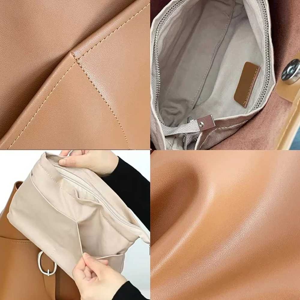 Genuine Leather Hobo Crossbody Bag with Pockets |… - image 5