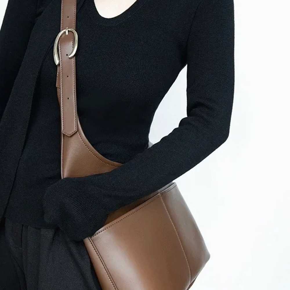 Genuine Leather Hobo Crossbody Bag with Pockets |… - image 6