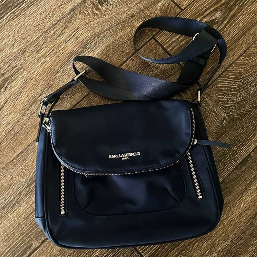 NWOT KARL LAGERFELD Paris Cara nylon navy blue me… - image 3