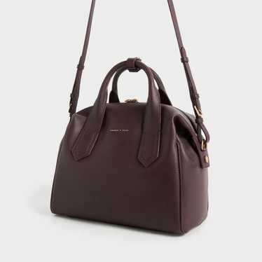 Charles & Keith Slowchie Double Handle Bag Dark Pe